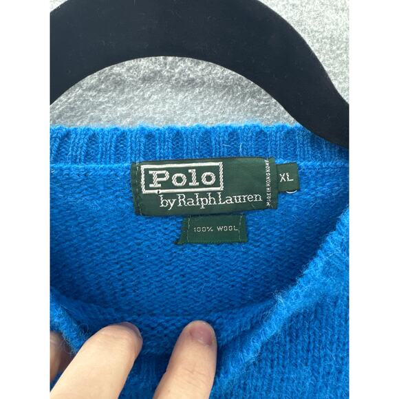 VTG Ralph Lauren Polo Women's sz L/XL Wool Blue Sweater Pullover 90s Comfort - Picture 3 of 12